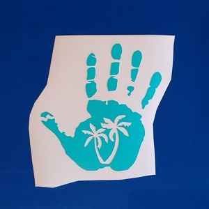Small Jeep Palm Tree Wave Vinyl Decal
